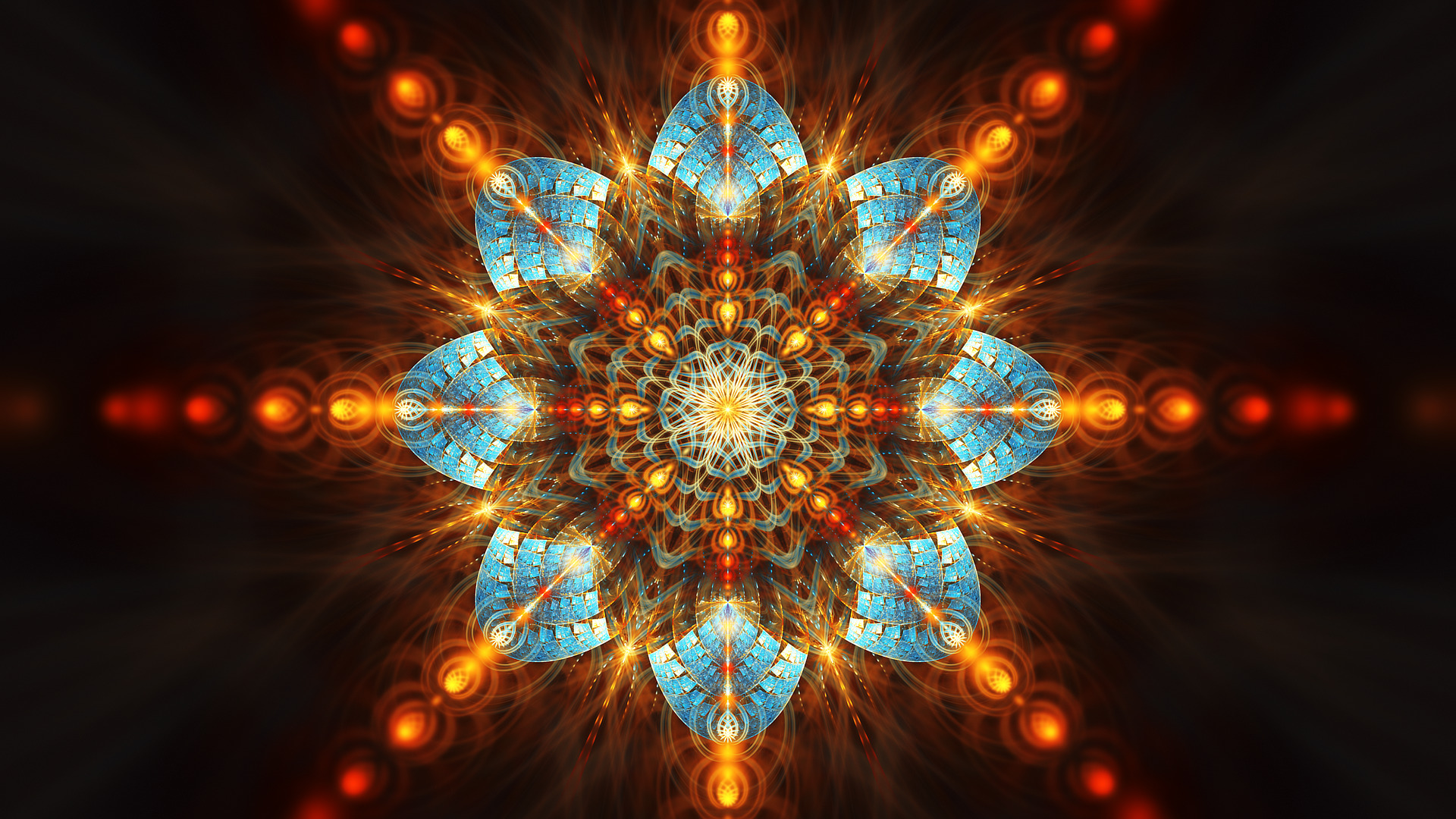 abstract, Fractal, Symmetry, Digital Art, Fractal Flowers Wallpaper