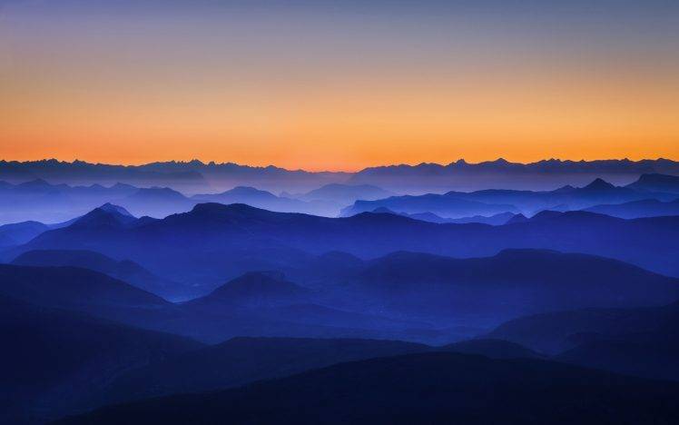nature, Landscape, Mist, Sunrise, Mountain HD Wallpaper Desktop Background