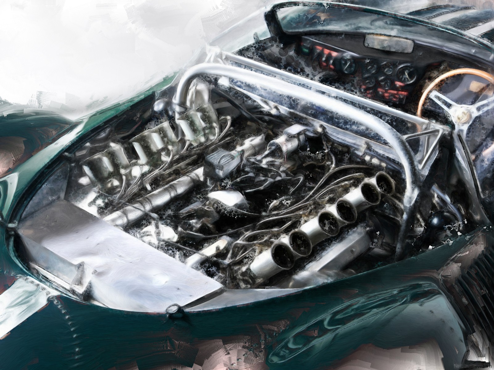 car, Painting, Jaguar XJ Wallpaper