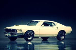 Ford Mustang, White, Car