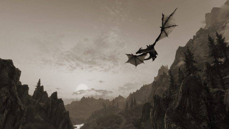 The Elder Scrolls V: Skyrim, Video Games, Dragon HD Wallpaper Desktop Background