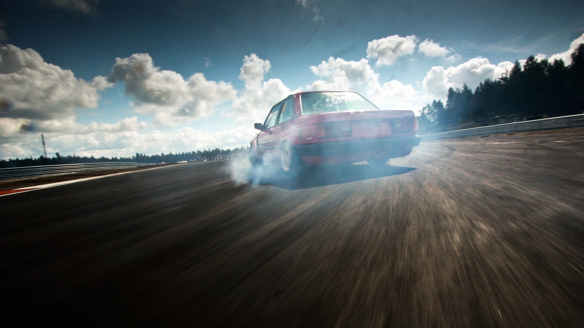 drift, Smoke, Car, Clouds, Race Tracks, BMW E30 Wallpapers HD / Desktop