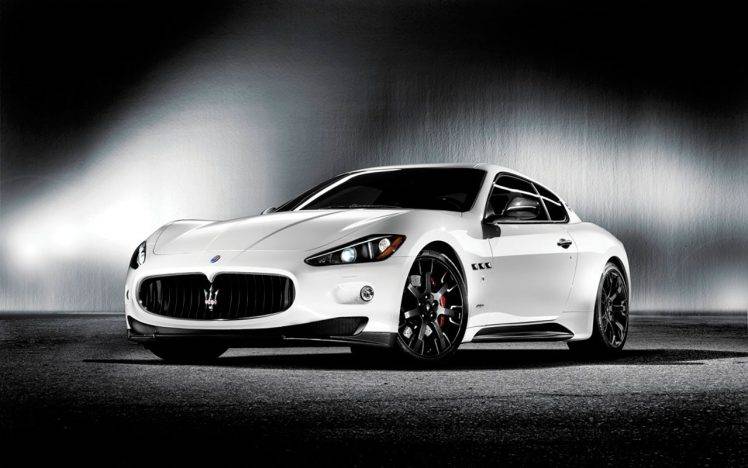 car, Maserati GranTurismo, White Cars HD Wallpaper Desktop Background
