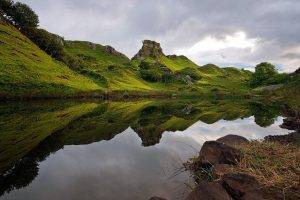 landscape, Nature, Scotland, Skye, Hill, Reflection, UK