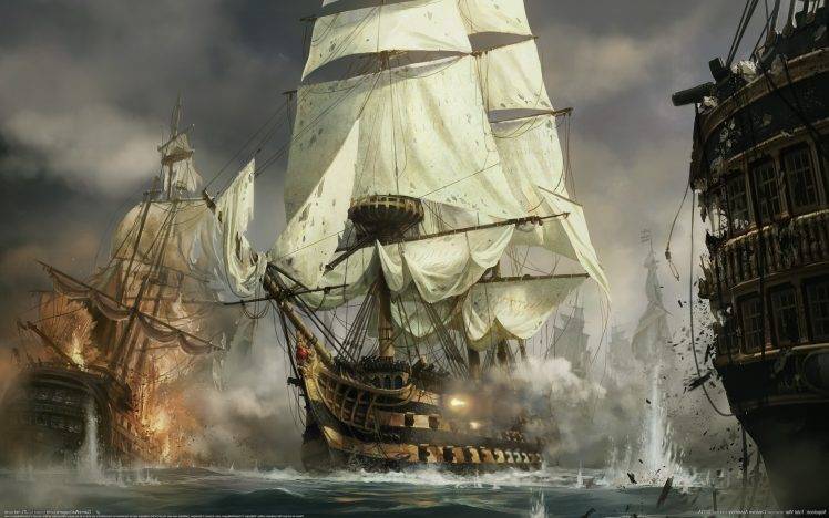 Napoleon: Total War, Video Games, Ship, Concept Art, War, Sailing Ship HD Wallpaper Desktop Background