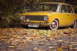 nature, Car, Trees, Fall, Vehicle, Leaves, Vintage, Russian Cars, Lada 2101, Tuning