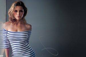 Jessica Biel, Striped Clothing, Bare Shoulders, Actress
