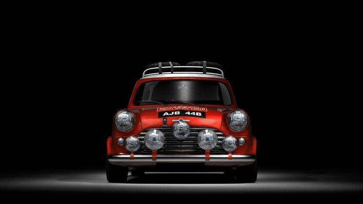 car, Red Cars, Mini Cooper, Sports Car, Black Background, Rallye HD Wallpaper Desktop Background