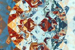 fractal, Apophysis, Triangle, Digital Art, 3D, Symmetry, Abstract