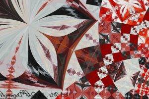 fractal, Hexagon, Triangle, Digital Art, 3D, Diamonds, Pattern, Abstract