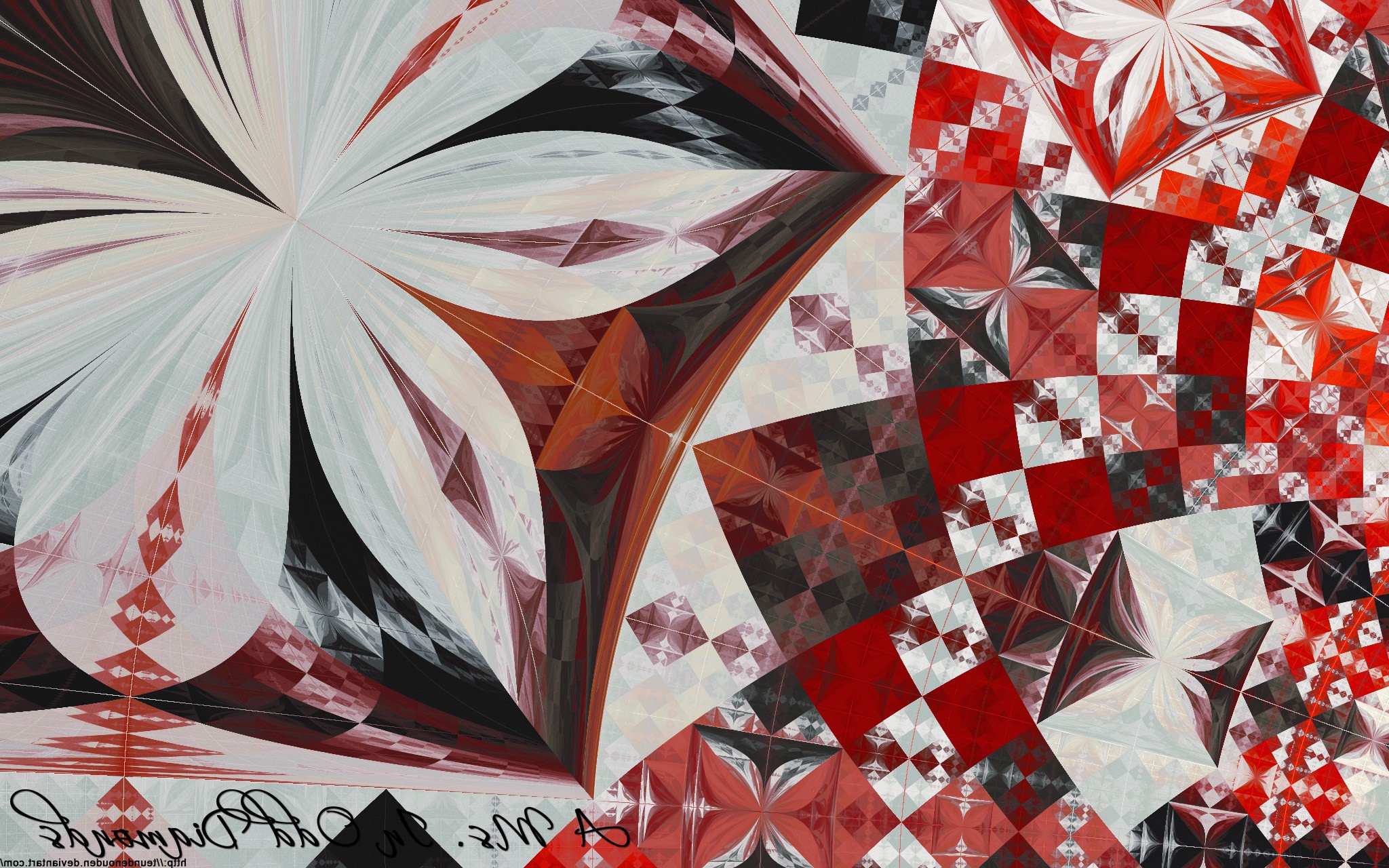 fractal, Hexagon, Triangle, Digital Art, 3D, Diamonds, Pattern, Abstract Wallpaper