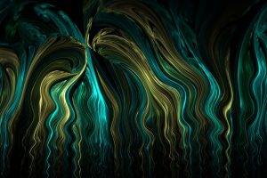 fractal, Apophysis, Digital Art, 3D, Gold, Waves, Abstract