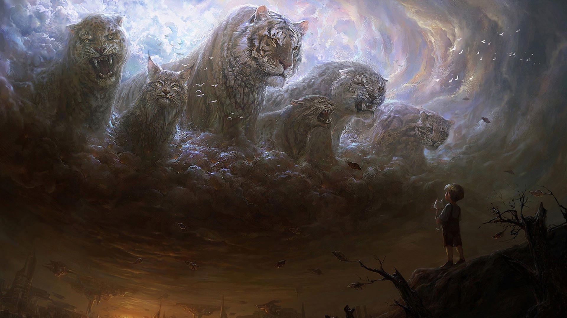tiger, Fantasy Art Wallpaper