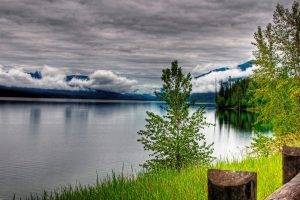 nature, Lake, Clouds, Trees, Landscape, Mountain