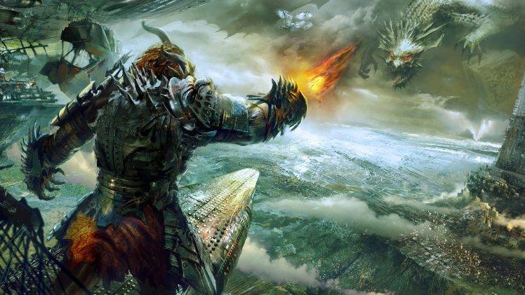 Guild Wars 2, Guild Wars, Video Games, Fantasy Art, Concept Art, Dragon HD Wallpaper Desktop Background