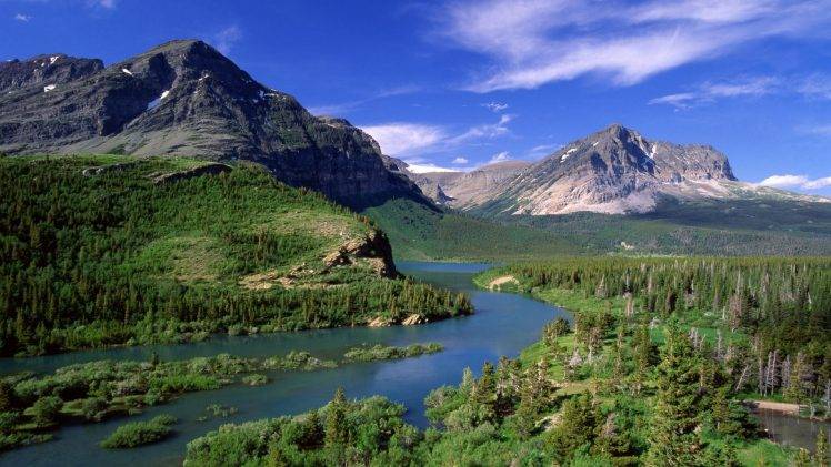 landscape, Nature, Summer, River, Montana, Forest, Mountain, Water HD Wallpaper Desktop Background