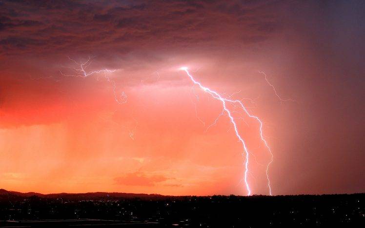 storm, Lightning, Nature, Landscape, Clouds HD Wallpaper Desktop Background