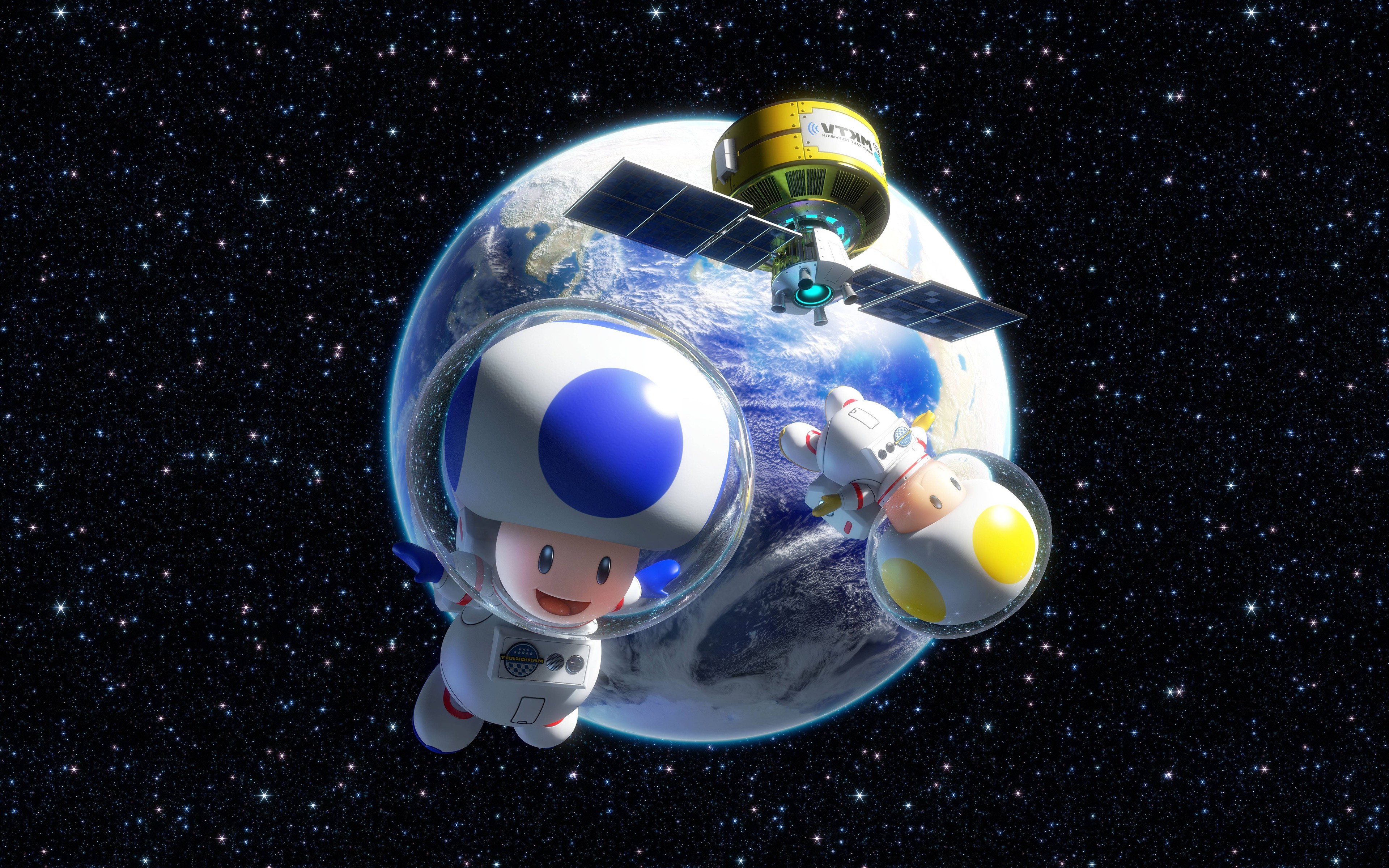 Toad Character Space Video Games Mario Kart 8 Nintendo Astronaut Earth Wallpapers Hd 1854