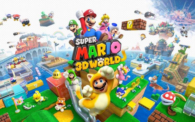 Super Mario Bros., Video Games, Luigi, Princess Peach, Toad (character), Super Mario 3D World HD Wallpaper Desktop Background
