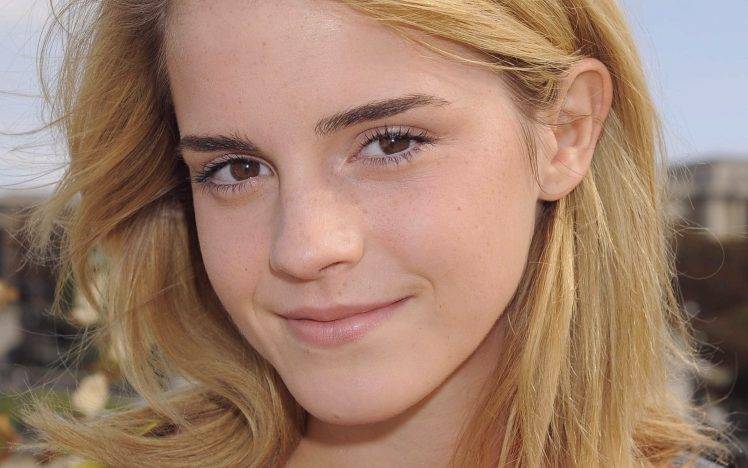 Emma Watson, Blonde, Face HD Wallpaper Desktop Background