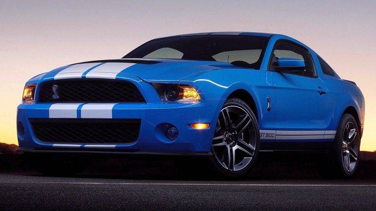 car, Ford Shelby GT500, Shelby GT500, Ford Mustang, Blue HD Wallpaper Desktop Background