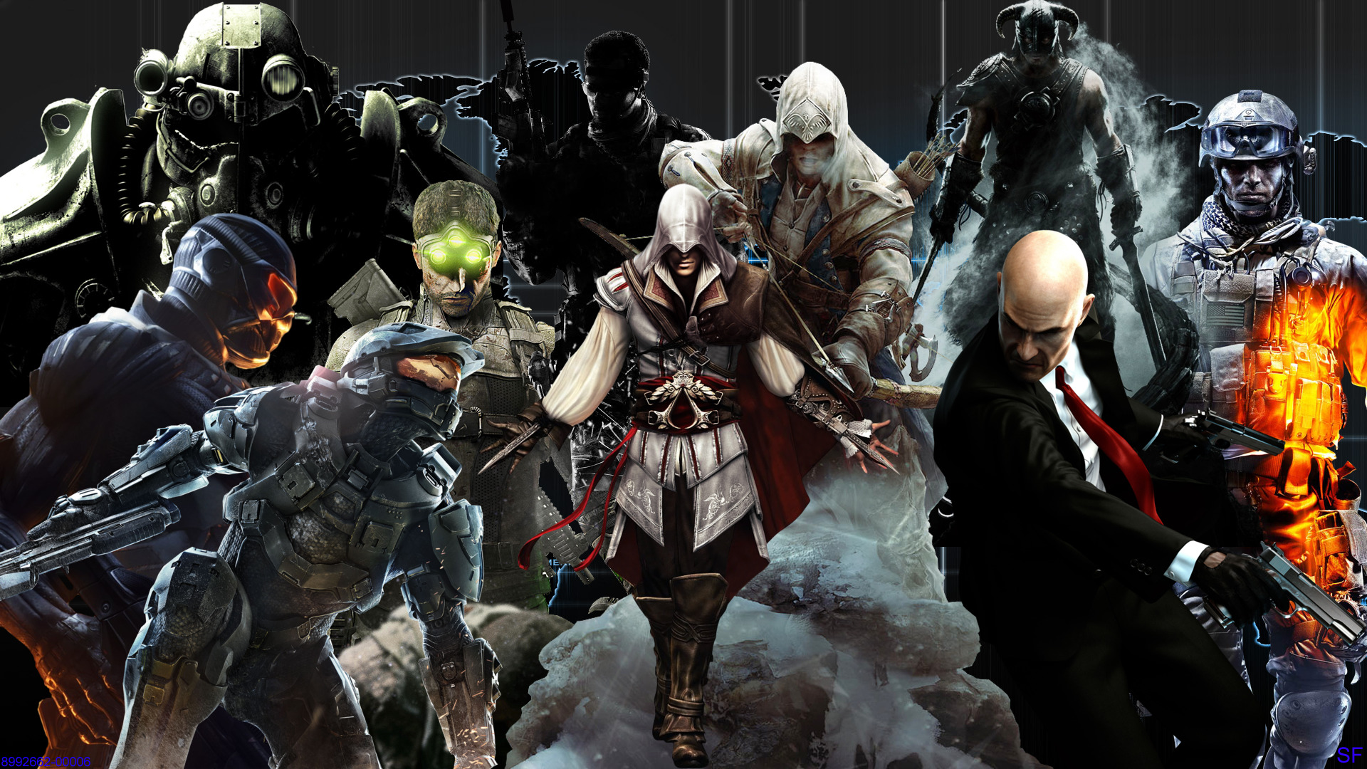 Ezio Auditore Da Firenze, Halo, Master Chief, Assassins Creed, Splinter Cell, Fallout, Hitman, Battlefield Wallpaper