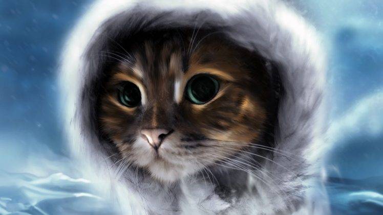 animals, Cat, Painting HD Wallpaper Desktop Background