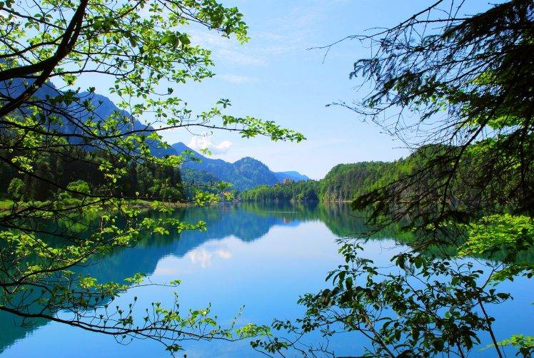 nature, Landscape, Trees, Lake, Mountain, Alps, Forest, Water, Summer HD Wallpaper Desktop Background