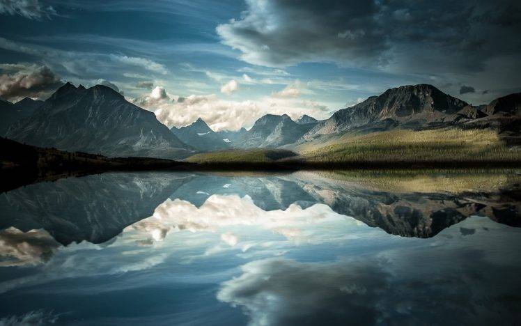 nature, Landscape, Lake, Reflection, Calm, Mountain, Clouds, Water HD Wallpaper Desktop Background