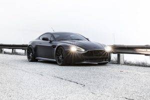 car, Aston Martin, Matte Black, LED Headlight