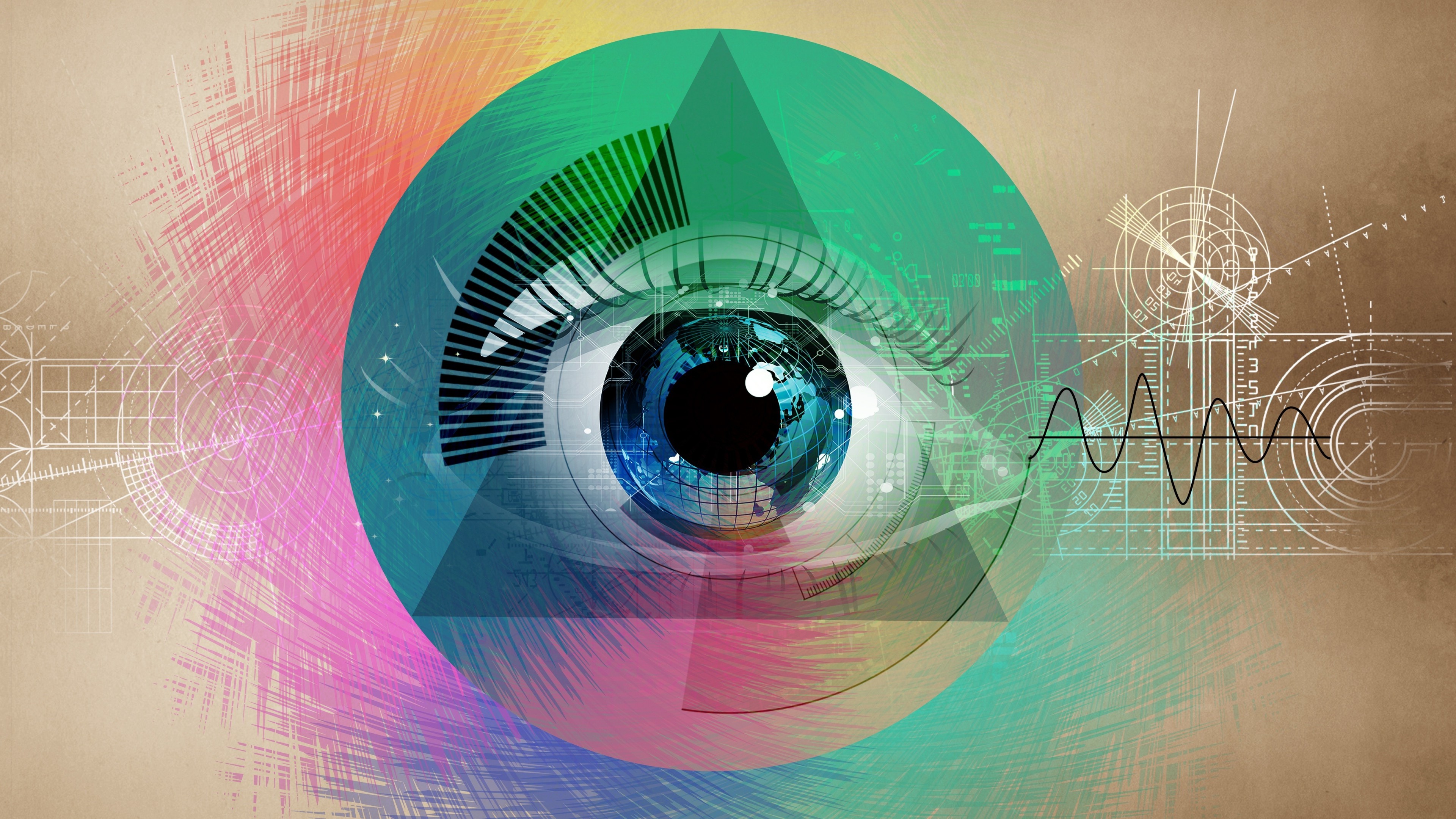 abstract, Artwork, Vintage, Eyes, Illuminati Wallpaper