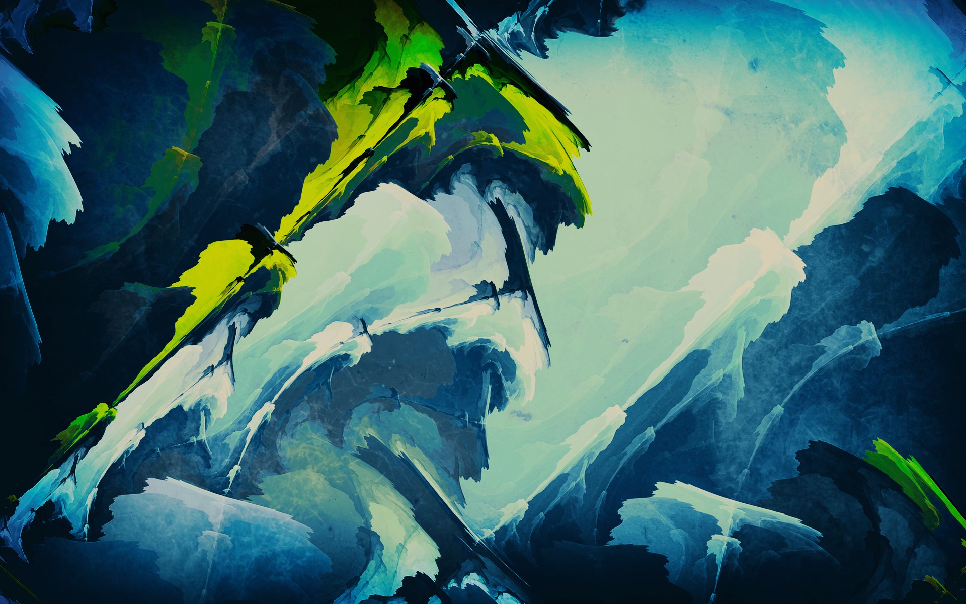 abstract, Digital Art, Blue, Green, Edited, Fractal