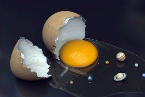 anime, Space, Planet, Nature, Eggs, Solar System