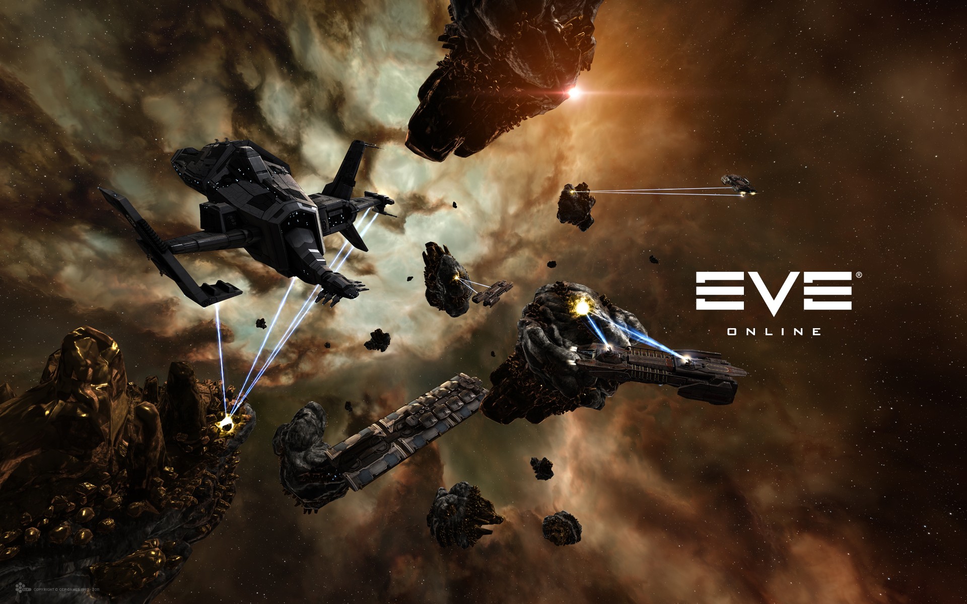 EVE Online, Space, Spaceship, Mining, Caldari, Video Games Wallpaper