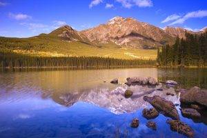 landscape, Mountain, Lake, Forest