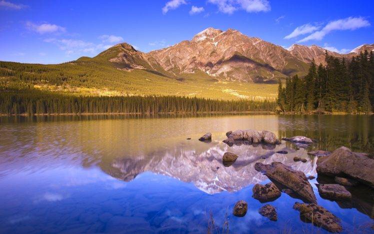 landscape, Mountain, Lake, Forest HD Wallpaper Desktop Background
