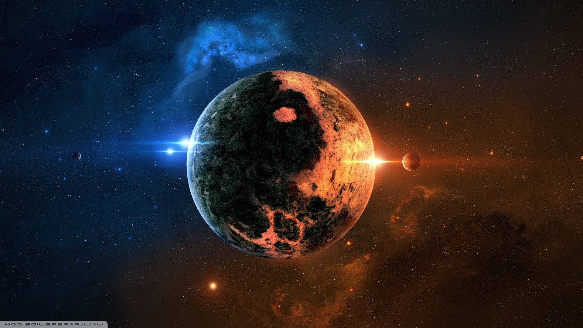 Yin And Yang, Space Art, Planet, Stars Wallpapers HD ...