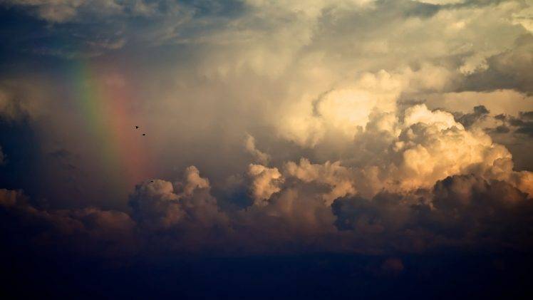 nature, Sky, Rainbows, Clouds, Birds HD Wallpaper Desktop Background