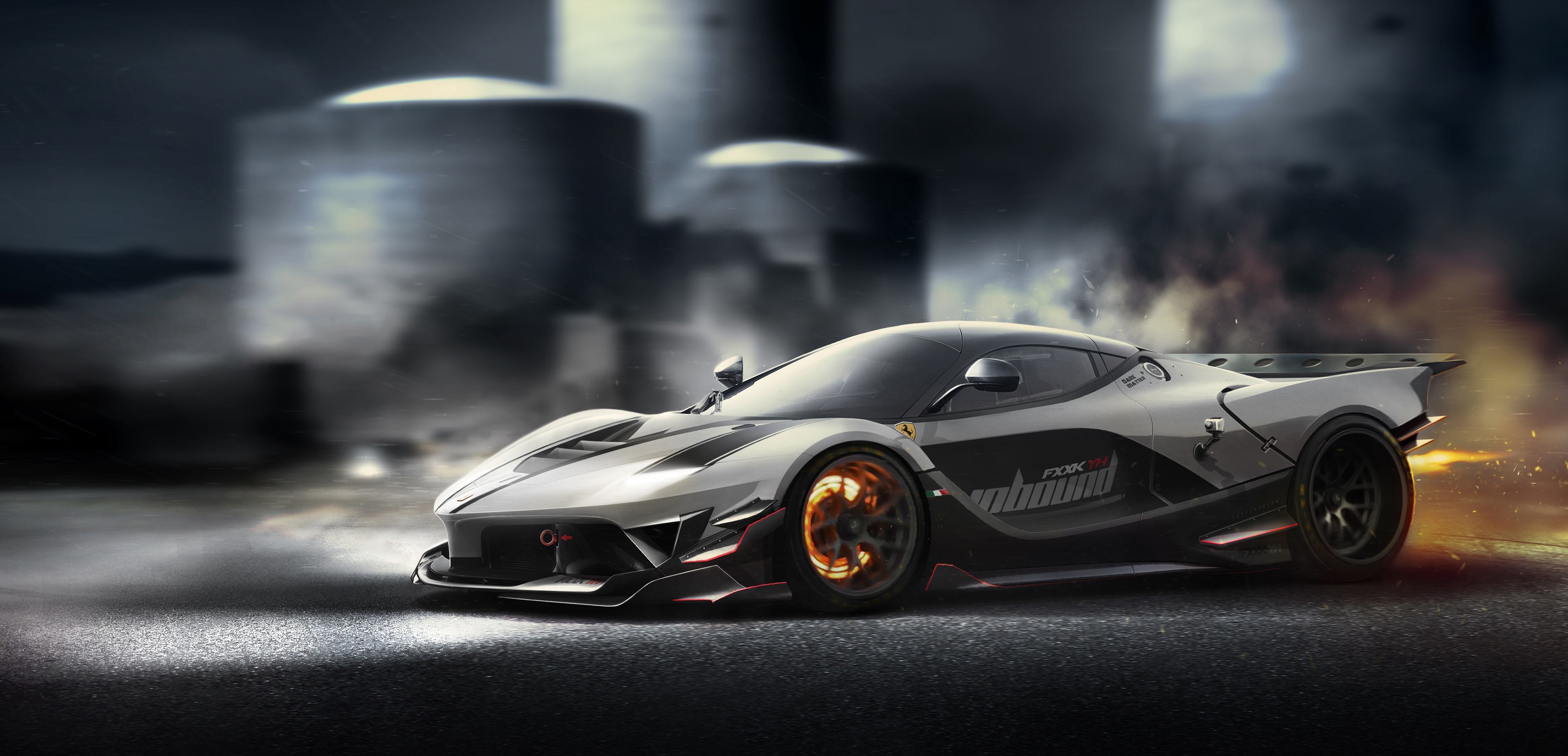 Ferrari FXXK, Car, Motion Blur Wallpaper