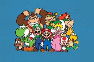 Mario Bros., Luigi, Yoshi, Princess Peach, Donkey Kong, Toad (character), Video Games, Nintendo, Minimalism