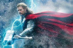 Thor, Chris Hemsworth, Men, Mjolnir, Lightning, Superhero, Marvel Comics, Comics