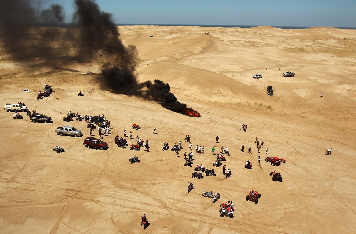 fire, Car, Motorcycle, Desert, Smoke Wallpaper