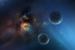 space Art, Planet, Nebula