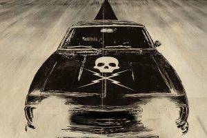 digital Art, Car, Skull, Death Proof