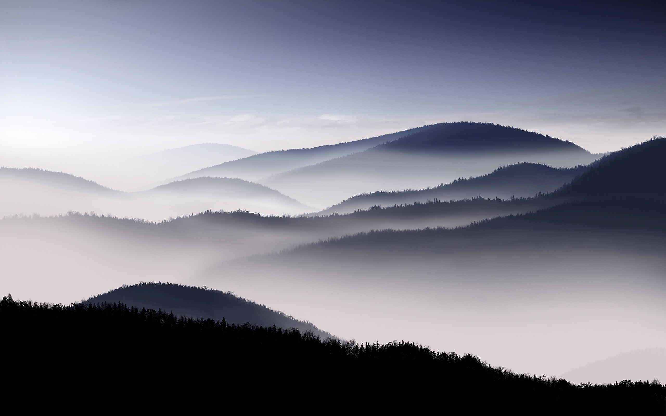 mountain, Landscape, Mist, Silhouette Wallpapers HD / Desktop and