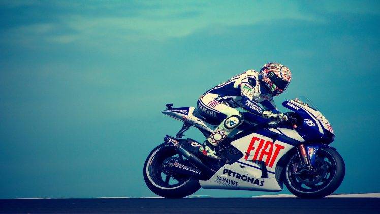 racing, Motorcycle, Valentino Rossi, Fiat Yamaha HD Wallpaper Desktop Background