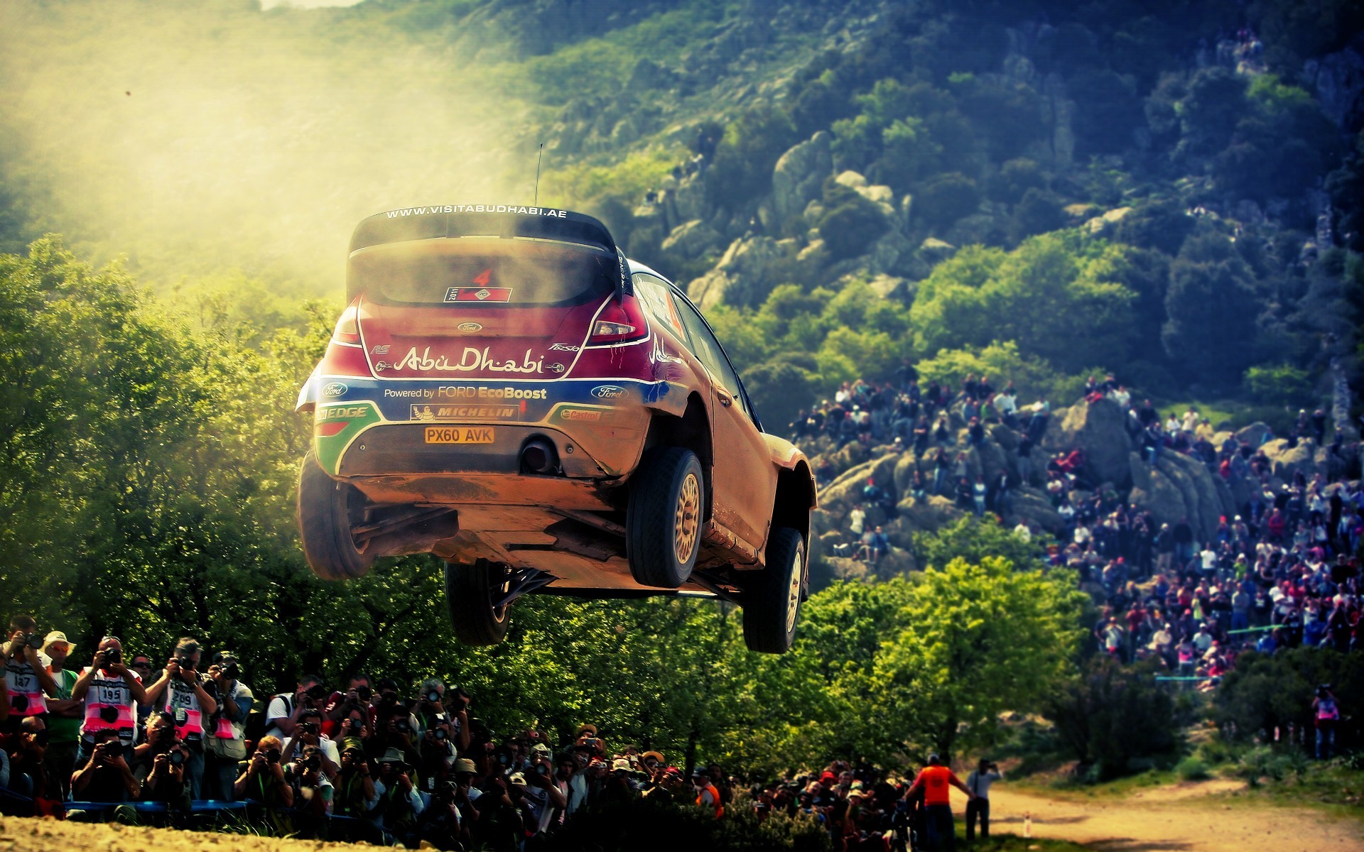 rally Cars, Airborne, Car, Crowds Wallpaper