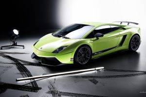 car, Lamborghini, Lamborghini Gallardo Superleggera LP570, Italian Supercars, Green Cars
