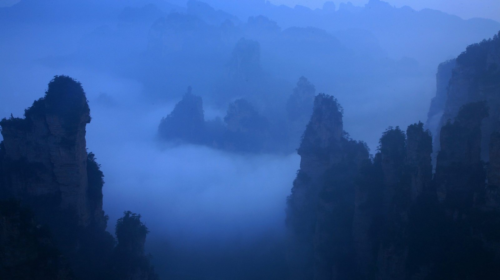 cliff, Landscape, Mist Wallpaper