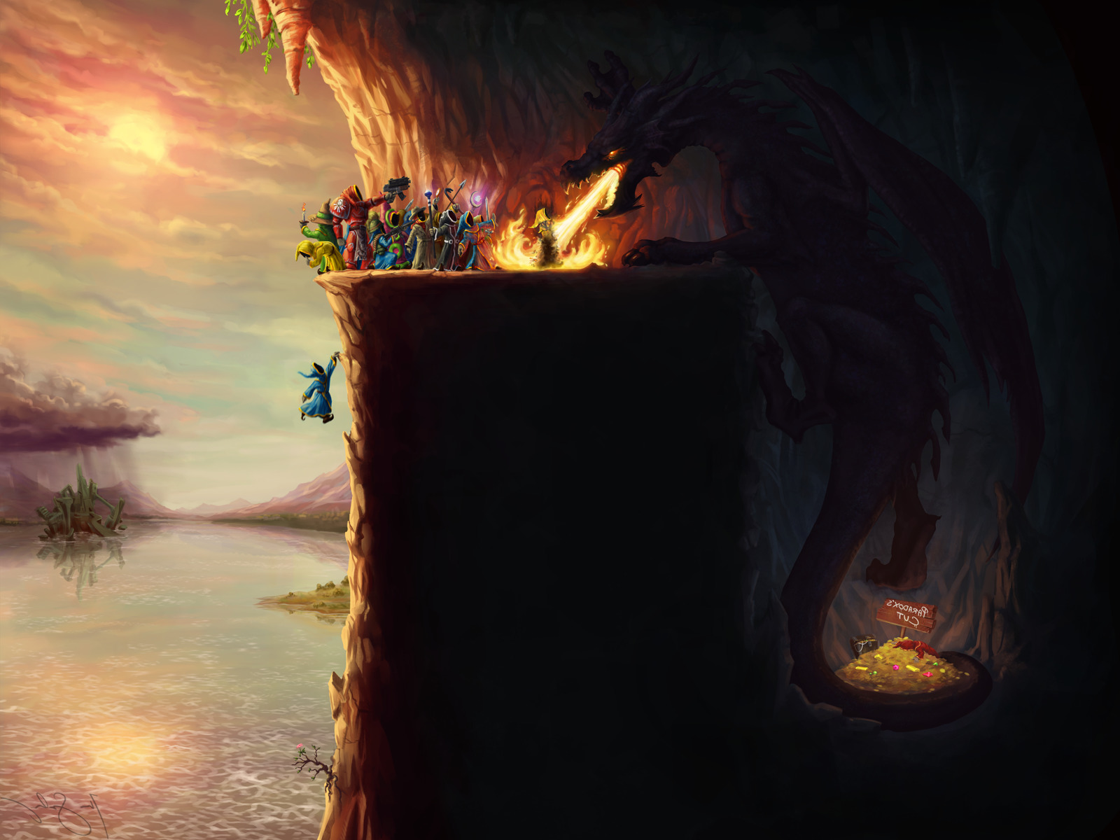 dragon, Video Games, Fantasy Art, Humor, Magicka Wallpaper